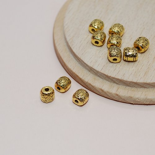 Lot de 10 perles séparateurs doré 6mm pour création de bijoux, perles séparatrices doré perdo1004/6mm