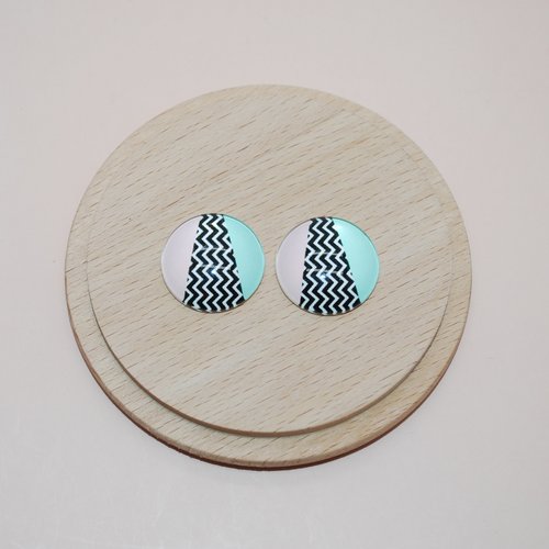 Lot de 2 cabochons losanges en verre 20mm