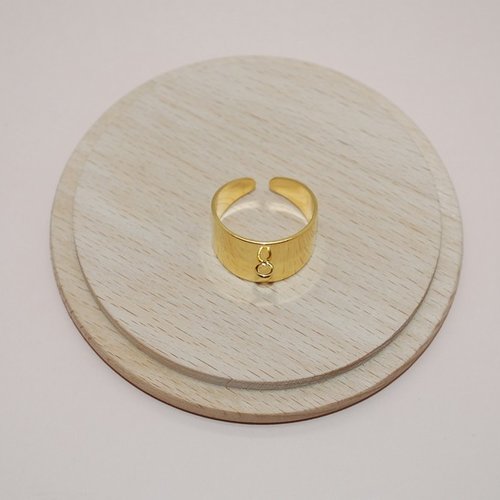 Bague réglable accroche-pendentifs en plaqué or 3 microns 24k avec accroche-pendants pour création de bijoux