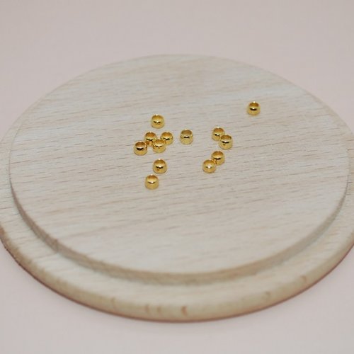 Lot de 10 perles à écraser 3x2mm en plaqué or 24k pour création de bijoux, caches-noeuds en plaqué or