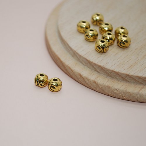 Lot de 10 perles séparatrices dorées 6mm pour création de bijoux, perles séparatrices dorées