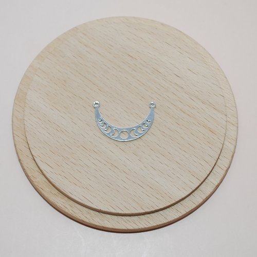 Connecteur pendentif phase de la lune boho acier inoxydable argent pour création de bijoux