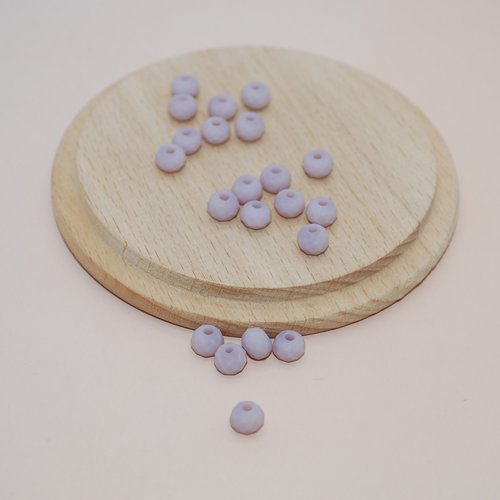Lot de 10 perles à facettes mauve en verre pour création de bijoux, perles 6x4mm