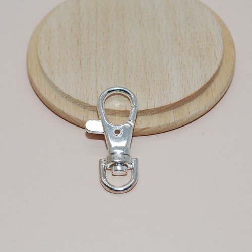 Porte clé argent pour création d'accessoires, porte clef argent