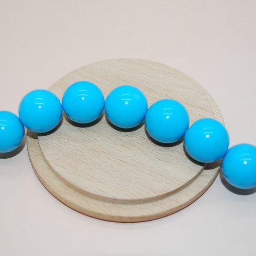 Perle turquoise en howlite 16mm pour création de bijoux vendu a l unite