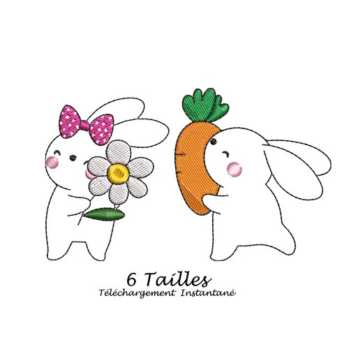 Motif broderie lapins de pâques pour machine à broder