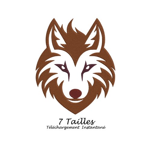 Motif broderie machine tête de loup