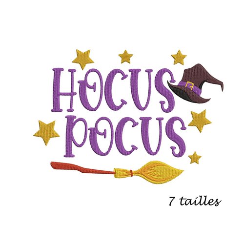 Motif broderie machine pour halloween , hocus pocus