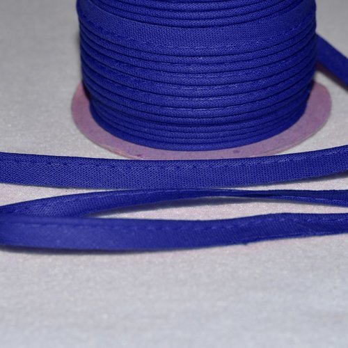 10 mm - passepoil coton bleu royal au mètre