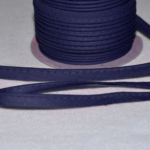 10 mm - passepoil coton bleu marine au mètre