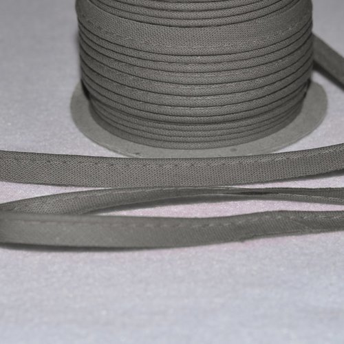 10 mm - passepoil coton gris au mètre