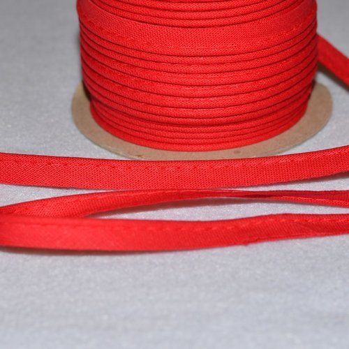 10 mm - passepoil coton rouge au mètre