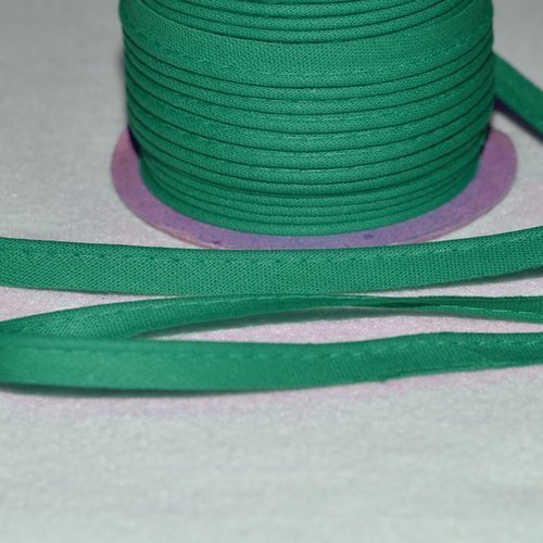 10 mm - passepoil coton vert emeraude au mètre