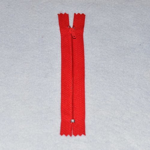 10 cms - rouge - fermeture eclair non séparable