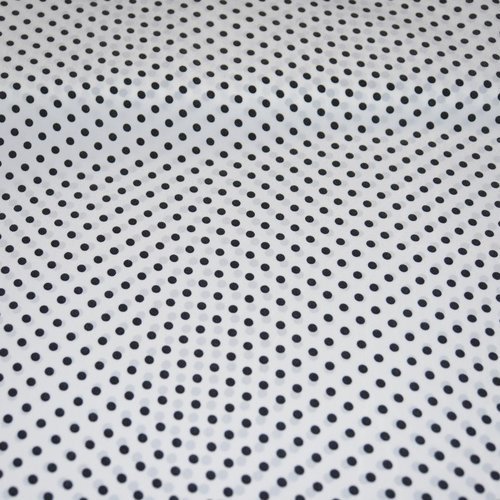 Tissu polyester, blanc pois noir coupe par 50 centimètres - tissu collection  printemps- eté 2018