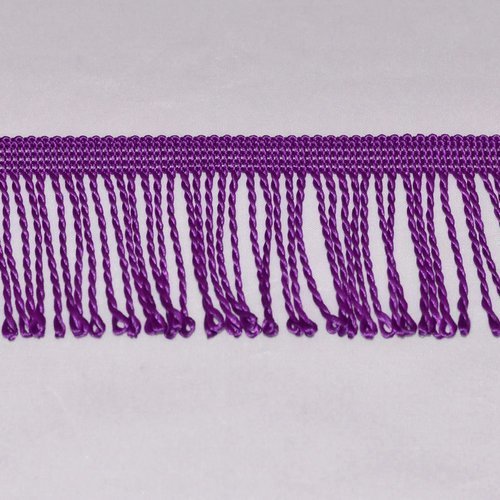 Galon franges 60 mm - violet - coupe au mètre