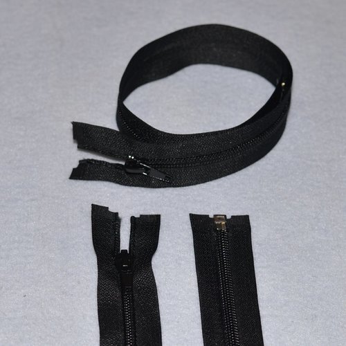60 cms - noir - fermeture eclair séparable nylon