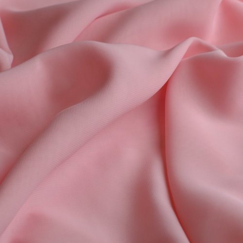 Tissu mousseline polyester rose, coupe par 50 cms
