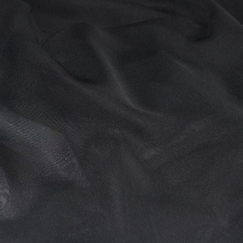 Tissu mousseline polyester noir, coupe par 50 cms