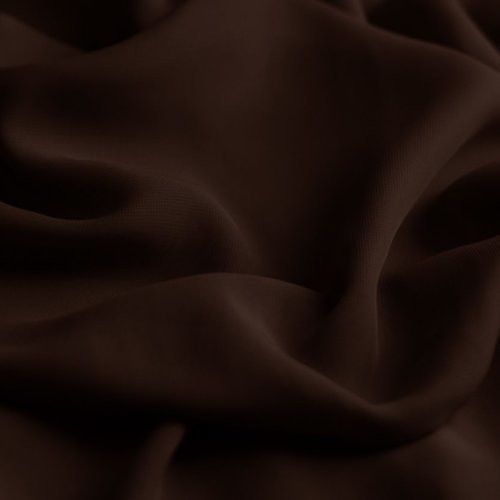 Tissu mousseline polyester marron foncé, coupe par 50 cms