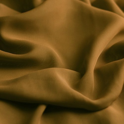 Tissu mousseline polyester camel, coupe par 50 cms
