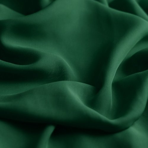 Tissu mousseline polyester vert bouteille, coupe par 50 cms