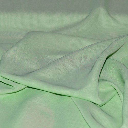 Tissu mousseline polyester vert d'eau, coupe par 50 cms