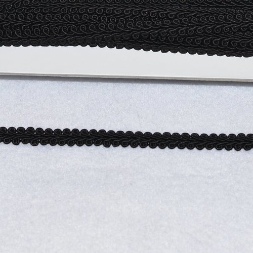 Ruban galon noir 10mm pour finition haute couture non elastique au mètre 