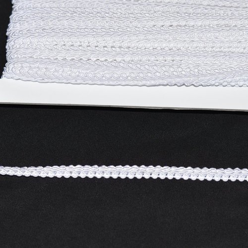 Ruban galon blanc 10mm pour finition haute couture non elastique au mètre 