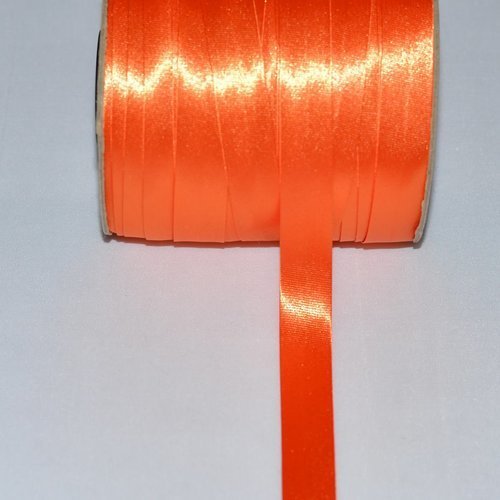 Biais satin orange largeur 18 mm au mètre