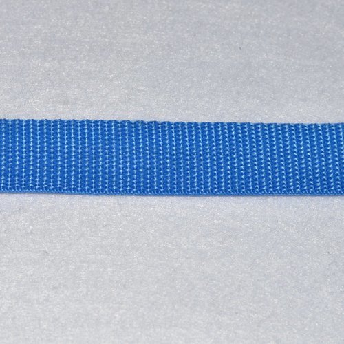 Sangle 15 mm - bleu azur - polypropylene - coupe au mètre - qualité extra