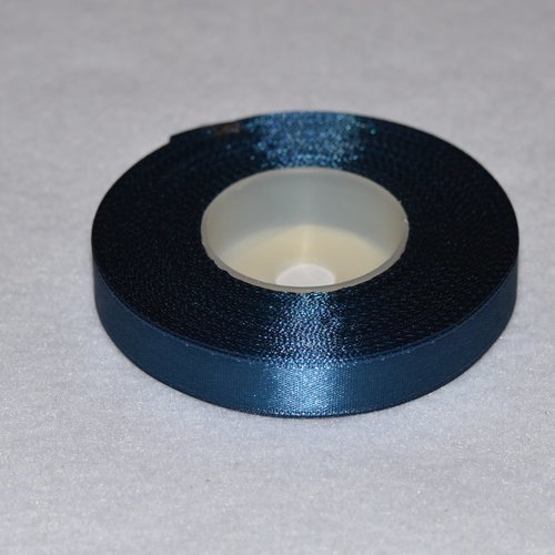 Ruban de satin 12 mm - bleu pétrole - bobine de 27 mètres