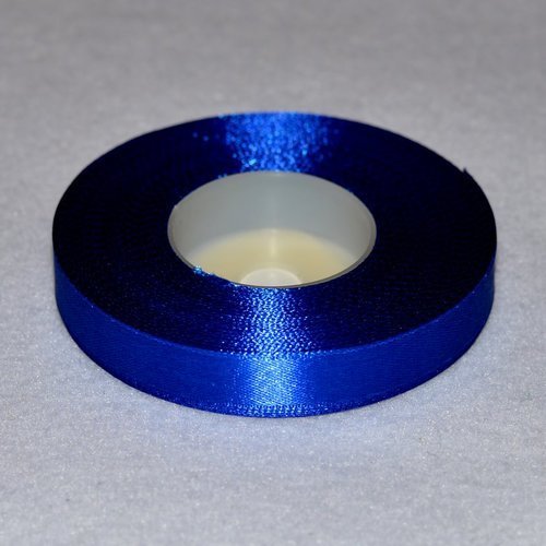 Ruban de satin 12 mm - bleu saphir - bobine de 27 mètres