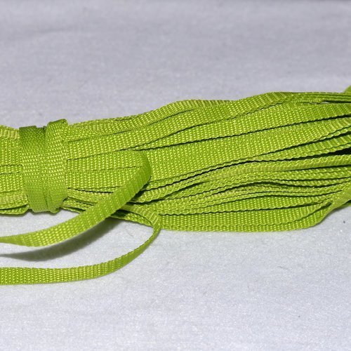 Sangle 10 mm - vert anis - polypropylene - coupe au mètre - qualité extra