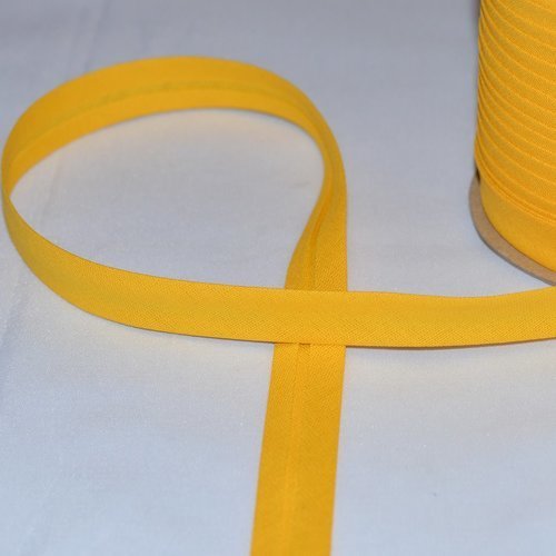Biais coton jaune largeur 18 mm – coupe au mètre