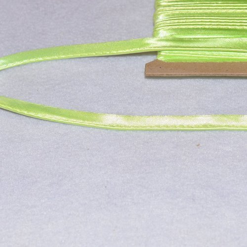 Passepoil satin - 11 mm -  vert anis, au mètre
