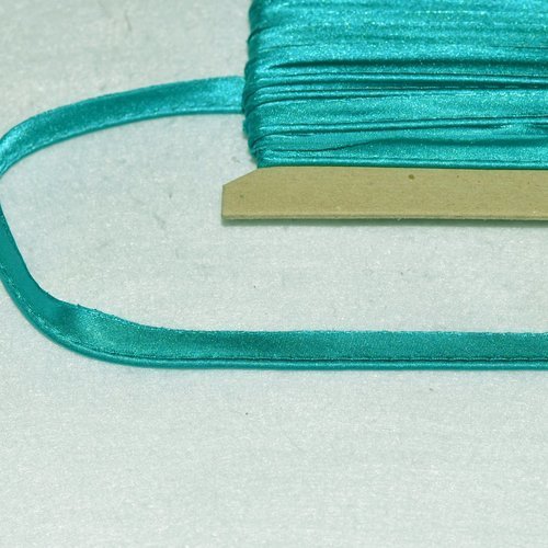 Passepoil satin - 11 mm -  turquoise, au mètre