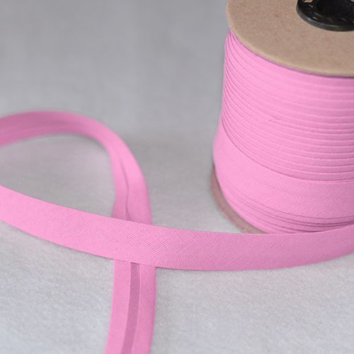 Biais coton rose largeur 18 mm – coupe au mètre