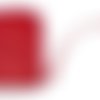 Ruban lanière tresse - rouge - simili cuir, skai - largeur 9mm