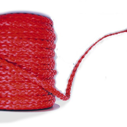 Ruban lanière tresse - rouge - simili cuir, skai - largeur 9mm