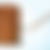 Ruban lanière tresse - marron clair - simili cuir, skai - largeur 9mm