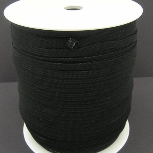 Elastique plat noir largeur 5 mm souple - coupe au mètre