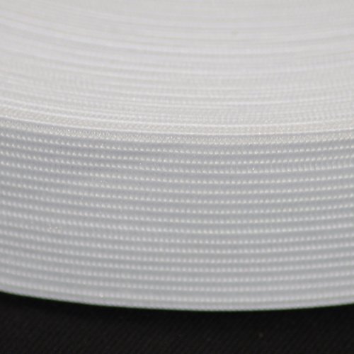 Elastique plat blanc largeur 30 mm souple - coupe au mètre