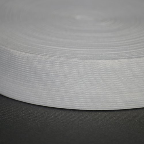 Elastique plat blanc largeur 40 mm souple - coupe au mètre