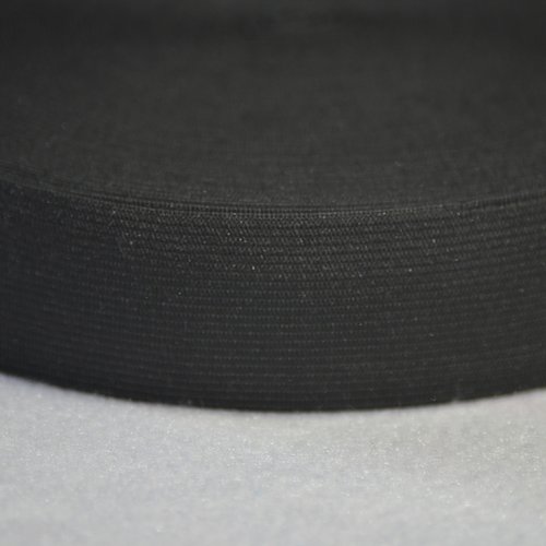 Elastique plat noir largeur 40 mm souple - coupe au mètre