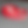 Ruban gros grain coeur blanc sur fond rouge 15mm - coupe au mètre