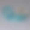 Ruban de satin 12 mm - turquoise pois blanc - coupe au mètre