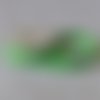 Ruban de satin 12 mm - vert pois blanc - coupe au mètre