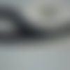 Ruban de satin 12 mm - noir pois blanc - coupe au mètre
