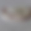 Ruban de satin 12 mm - beige pois blanc - coupe au mètre
